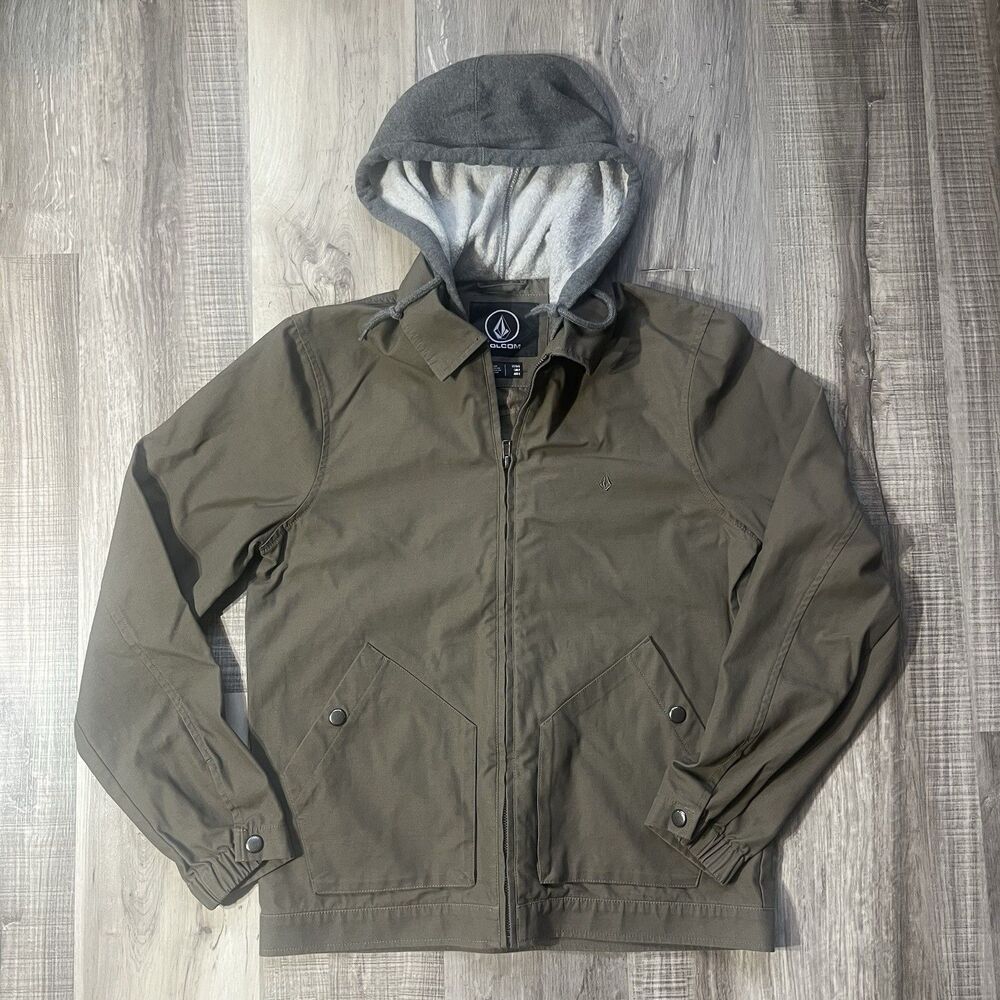 Volcom Mens Size Small Rexton Jacket Zip Up Hoodie Olive Green